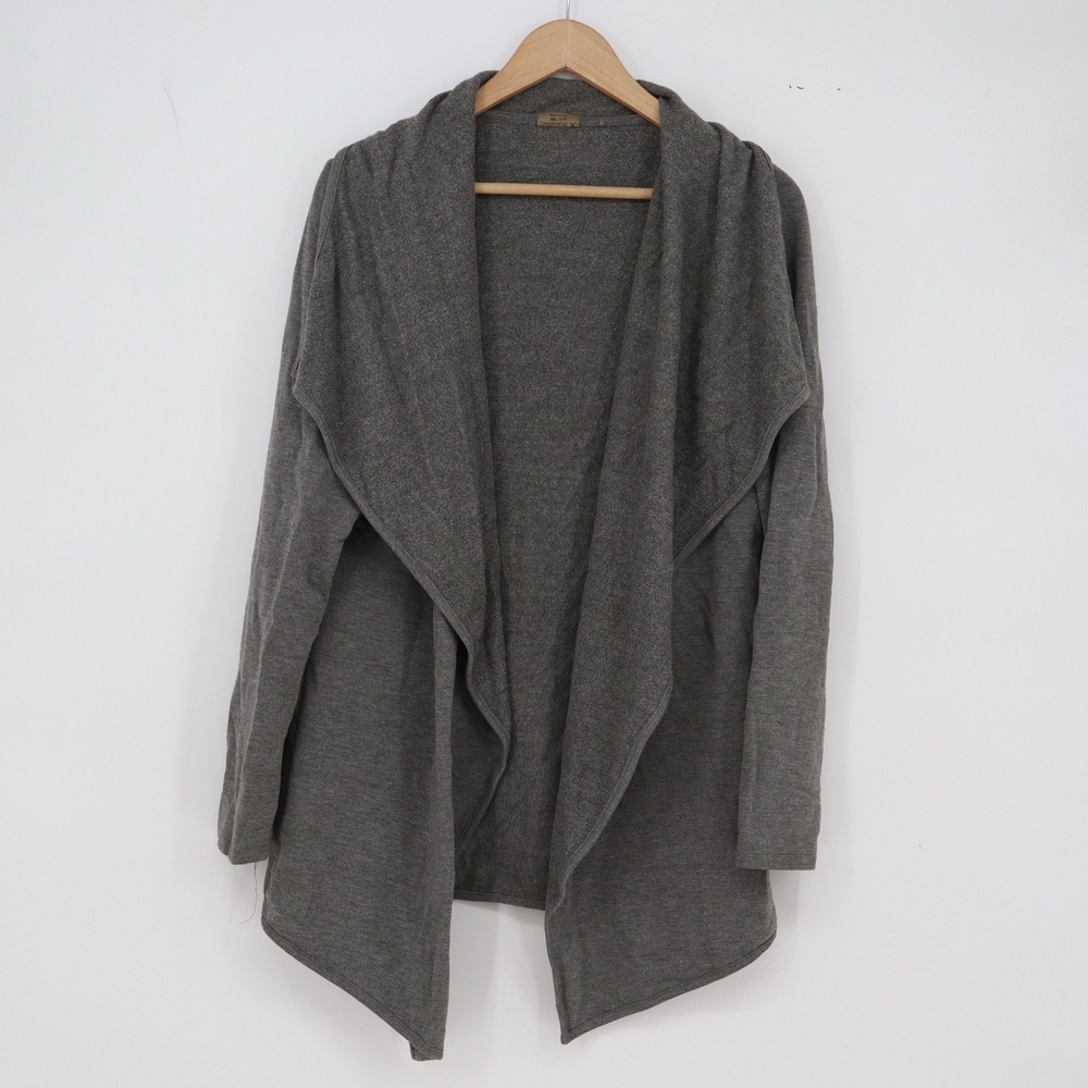 Danskin Cardigan Womens S Gray Draped Open Front Shawl Collar Excellent